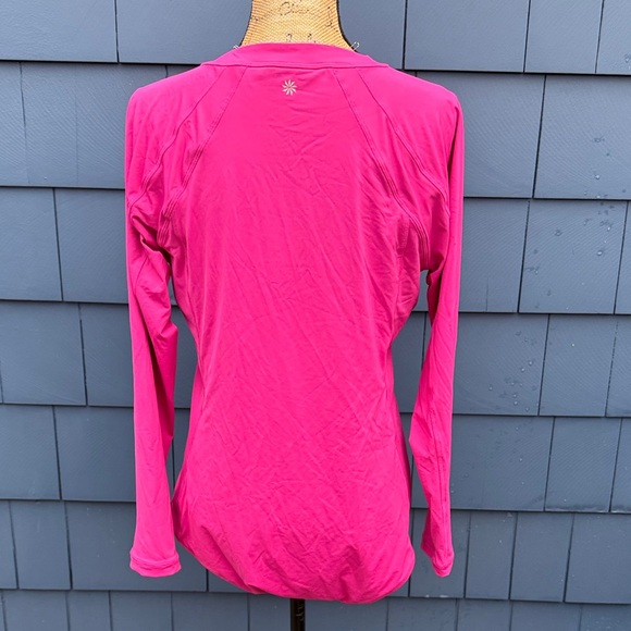 Athleta Fuchsia Long Sleeve Zip Top one piece pink Swim NWOT - Picture 5 of 8
